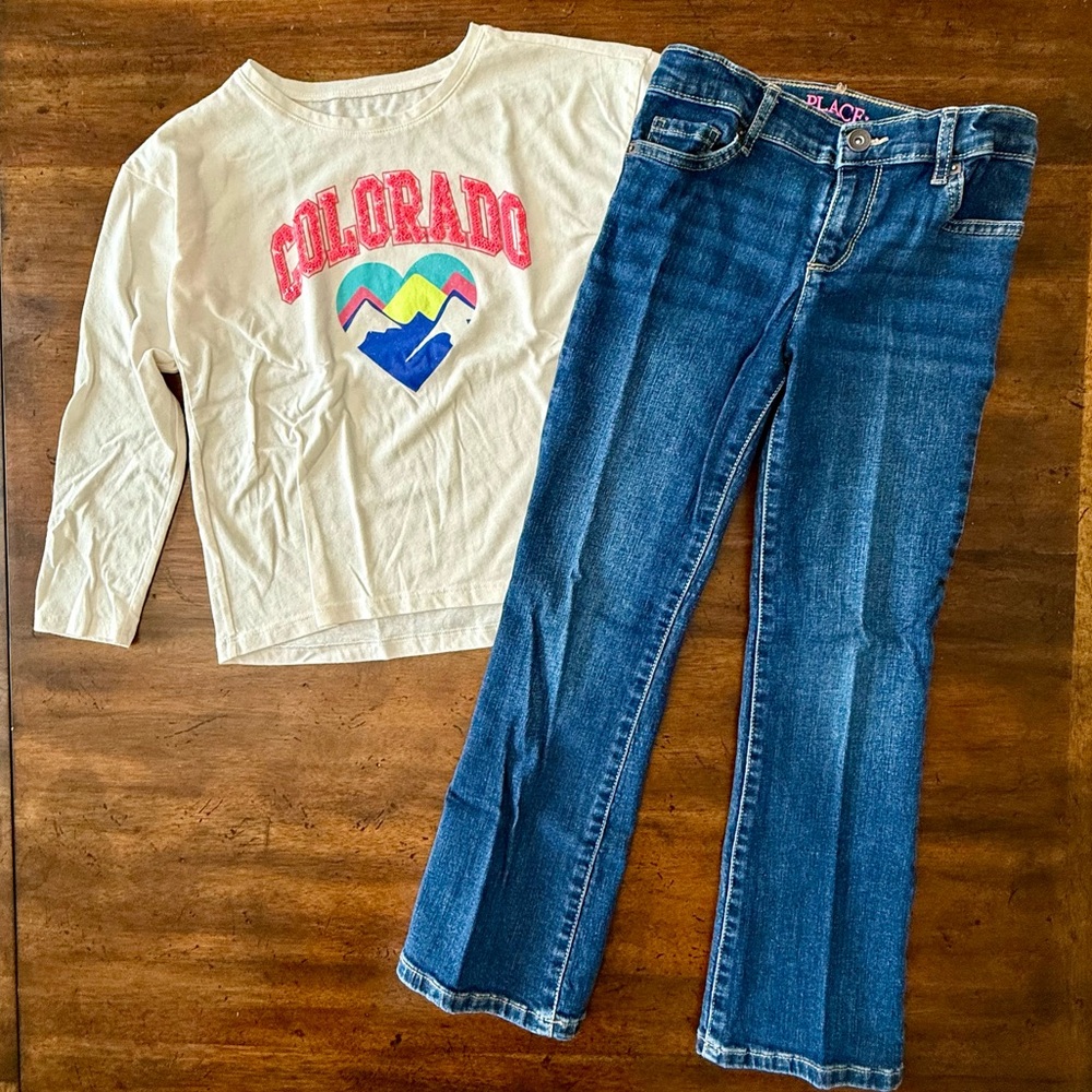 The Children's Place Jeans Size 8 Like New w/ Colorado 3D Top